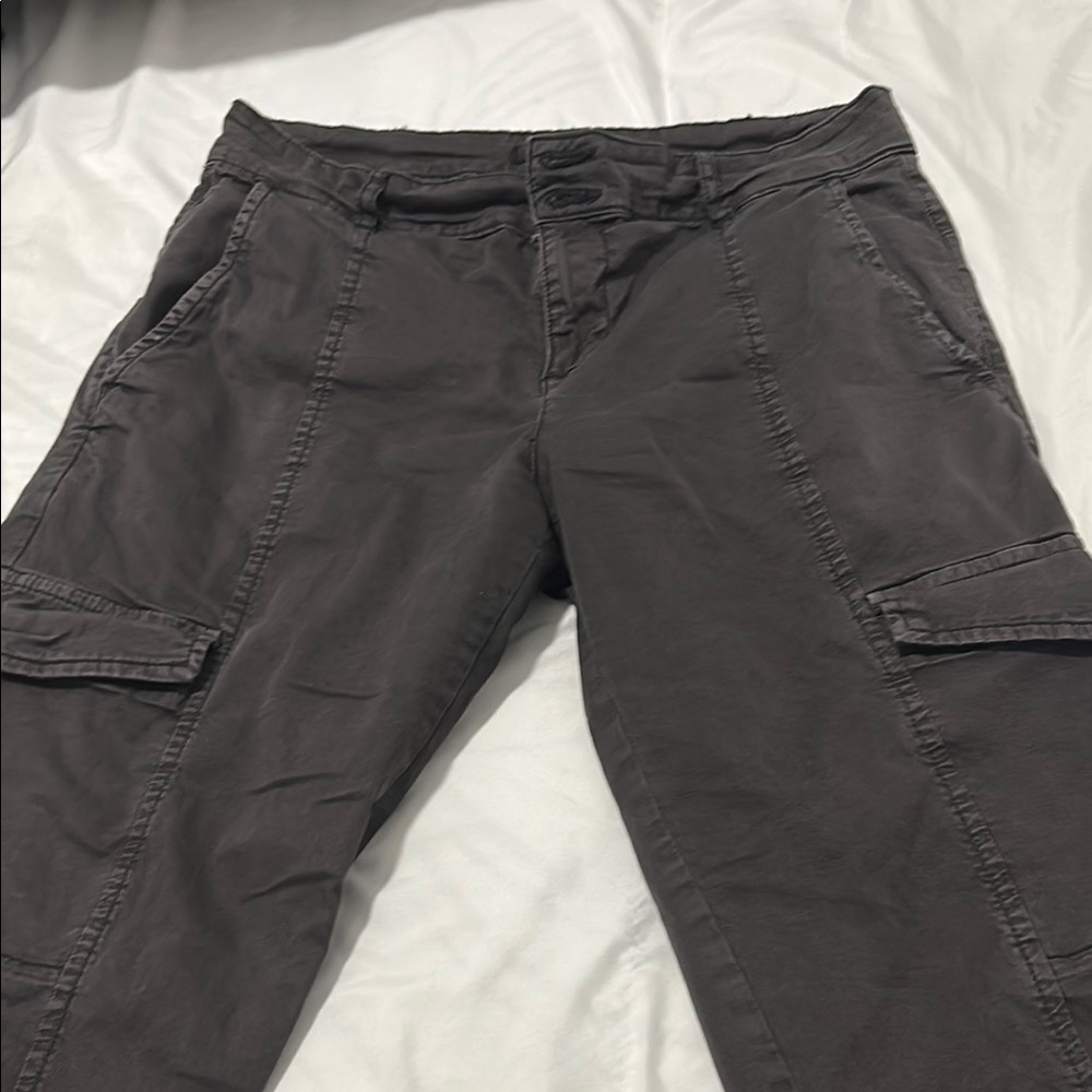 Sanctuary Gray Cargo Pants with Flat Front Design